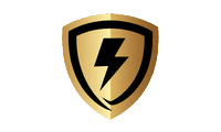 Play'n GO Provider-Logo mit goldenem Schild- und Blitz-Emblem