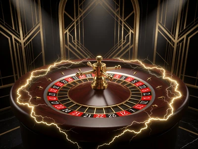 Lightning Roulette mit goldenen Blitzeffekten am Rouletterad im Millioner Live Casino