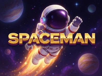 Spaceman Crash Game mit Astronaut im Weltall auf leuchtender Multiplikator-Spur